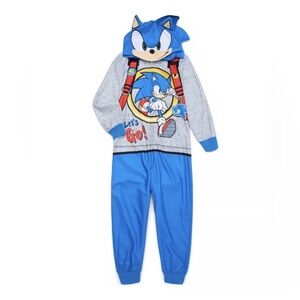 Boys Sonic The Hedgehog Pajamas union suit Blanket Sleeper Size 10-12